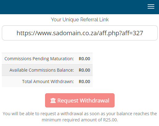 affiliate withdrawal
