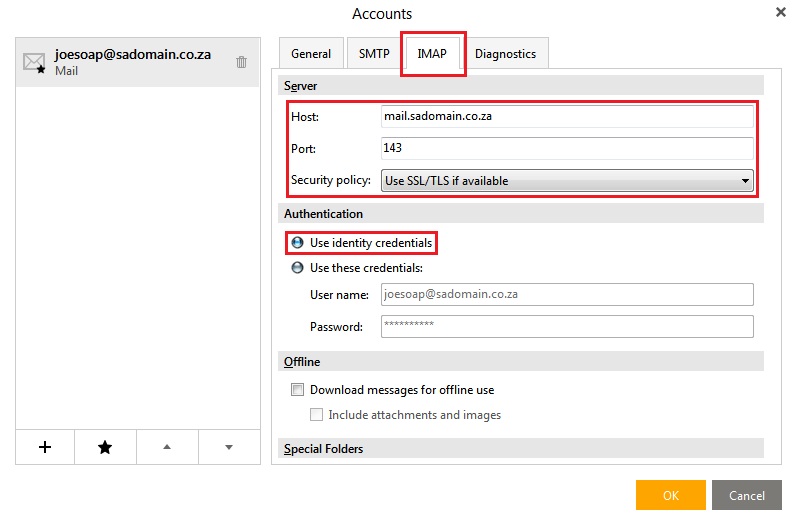 EM Client v7 Checking Your IMAP Account Settings Knowledgebase SA